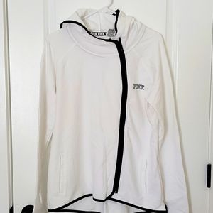 NWT PINK Victoria's Secret Asymmetrical Zip Hoodie Size M